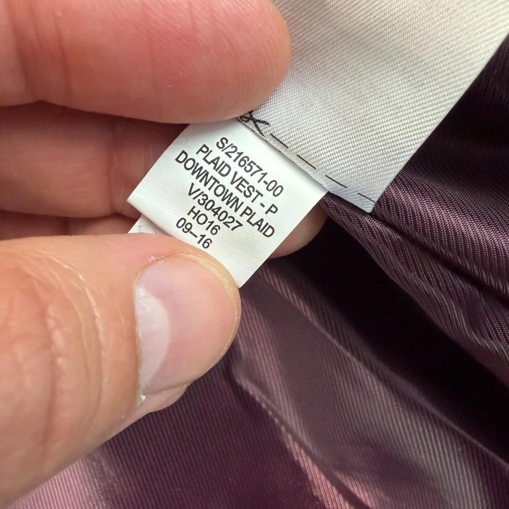 Banana Republic Downtown Vest in Grey Glen Check Men Medium Puffer Zip‎ Up NWOT
